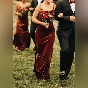 Revelry Teracotta bridesmaids dress